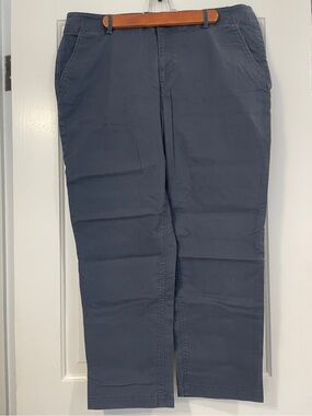 LOFT Straight-Leg Monroe Slim Chino Pants in Grey Size 14